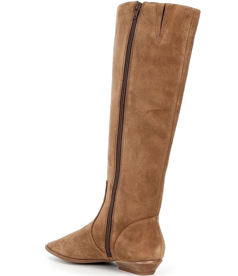 Gianni Bini Deion Suede Square Toe Block Heel Tall Boots