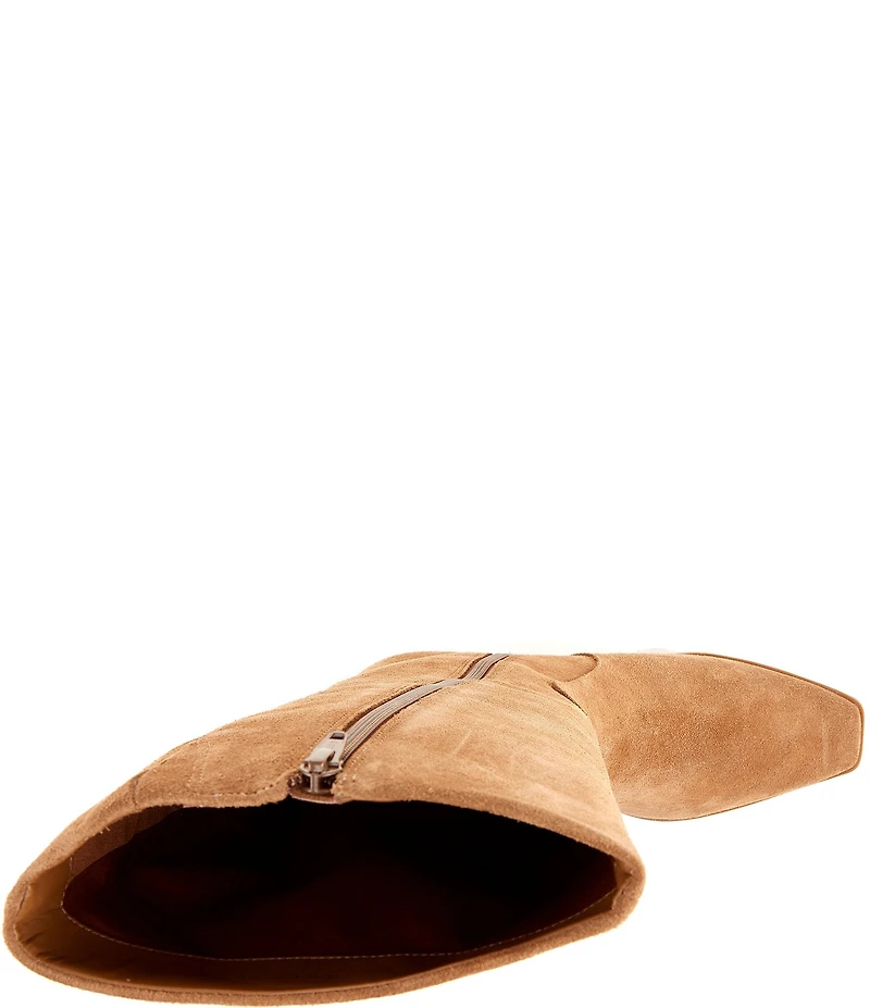 Gianni Bini Deion Suede Square Toe Block Heel Tall Boots