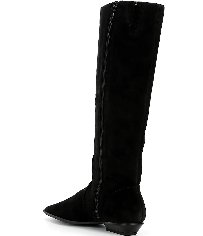 Gianni Bini Deion Suede Square Toe Block Heel Tall Boots