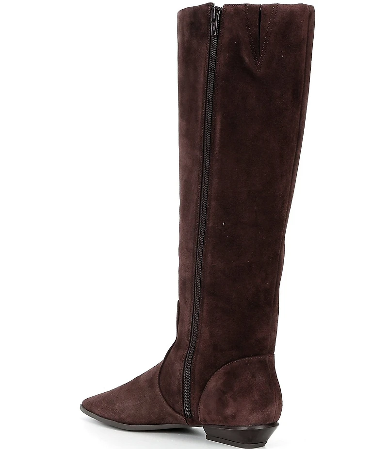 Gianni Bini Deion Suede Square Toe Block Heel Tall Boots