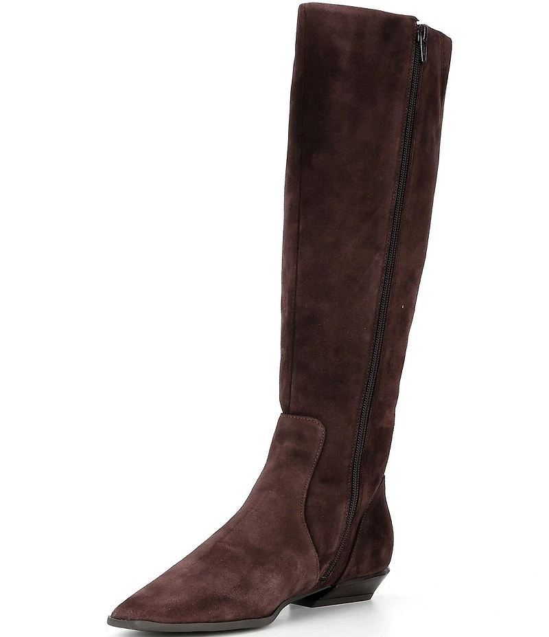 Gianni Bini Deion Suede Square Toe Block Heel Tall Boots