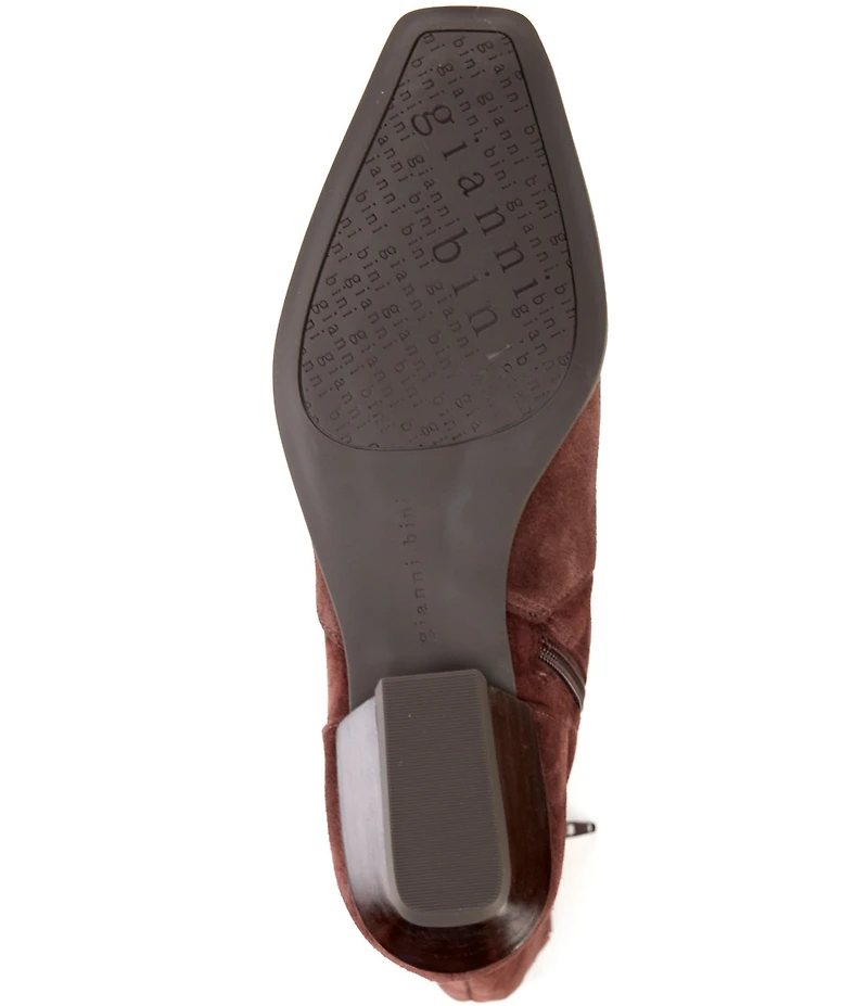 Gianni Bini Deion Suede Square Toe Block Heel Tall Boots