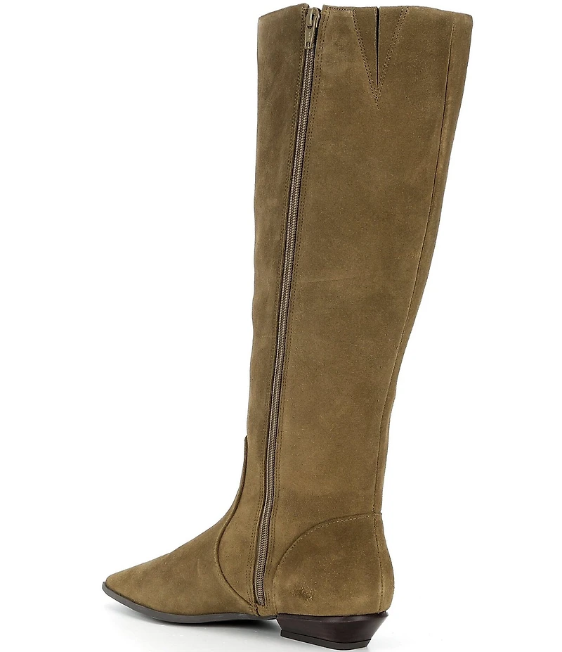 Gianni Bini Deion Suede Square Toe Block Heel Tall Boots