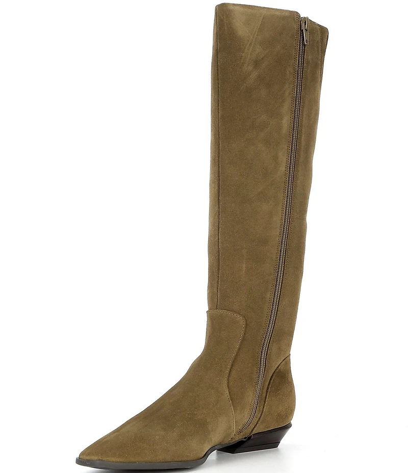 Gianni Bini Deion Suede Square Toe Block Heel Tall Boots