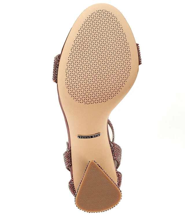 Gianni Bini Haydn Suede Rhinestone Bow Ankle Strap Clear Dress Heels |  Liberty Center