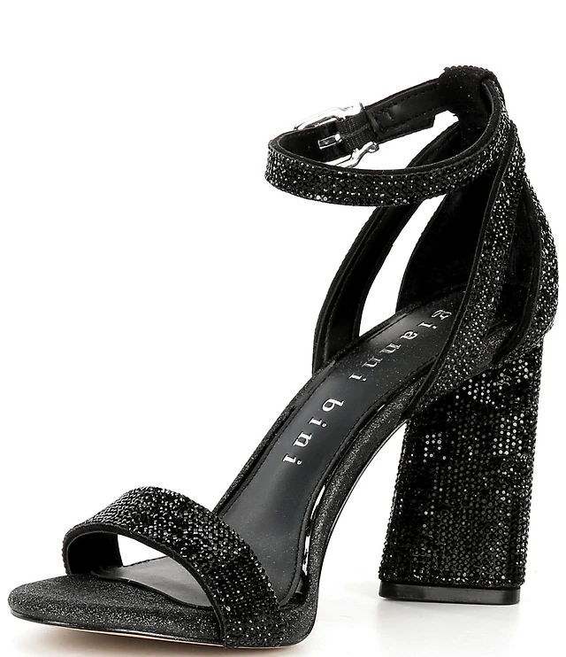 Gianni Bini Haydn Suede Rhinestone Bow Ankle Strap Clear Dress Heels |  Liberty Center
