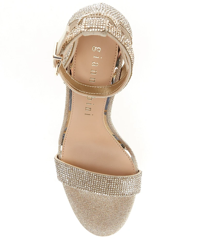 Gianni Bini Dericka Rhinestone Ankle Strap Block Heel Dress Sandals