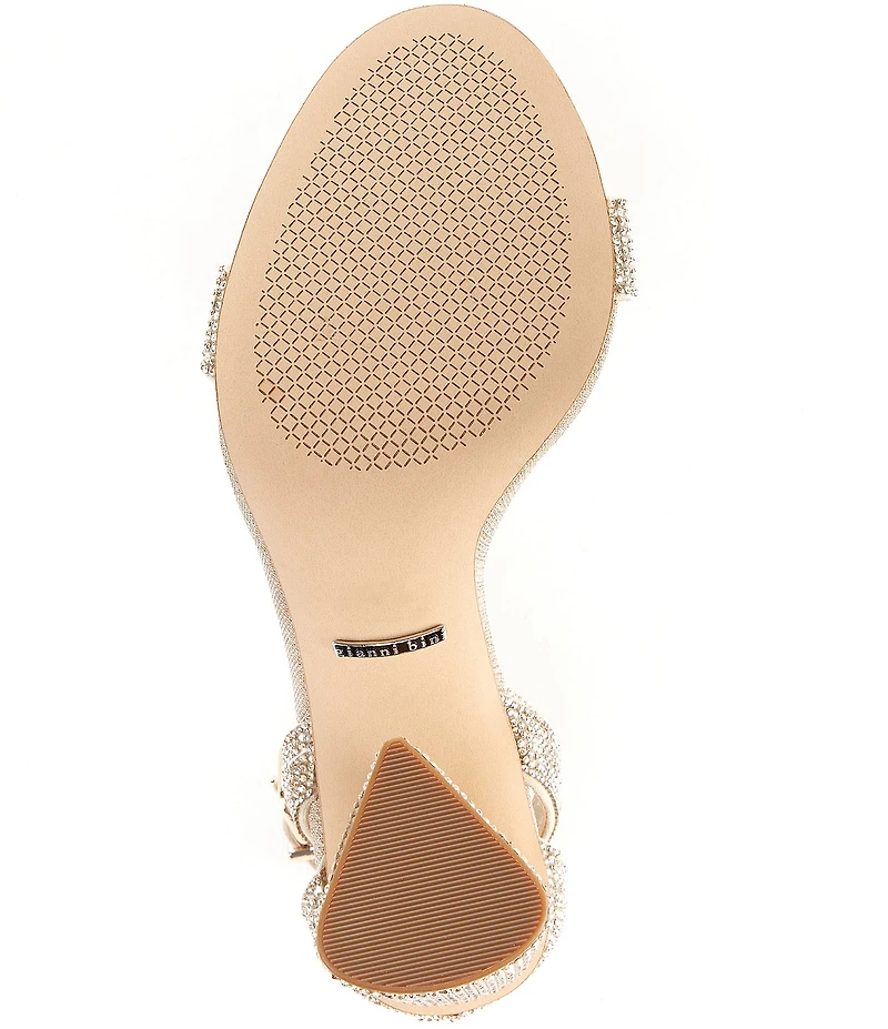 Gianni Bini Dericka Rhinestone Ankle Strap Block Heel Dress Sandals