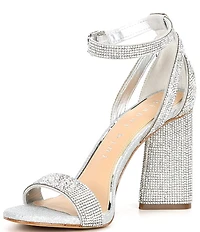 Gianni Bini Dericka Rhinestone Ankle Strap Block Heel Dress Sandals