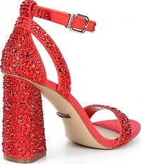 Gianni Bini Dericka Two Multi Rhinestone Ankle Strap Dress Sandals
