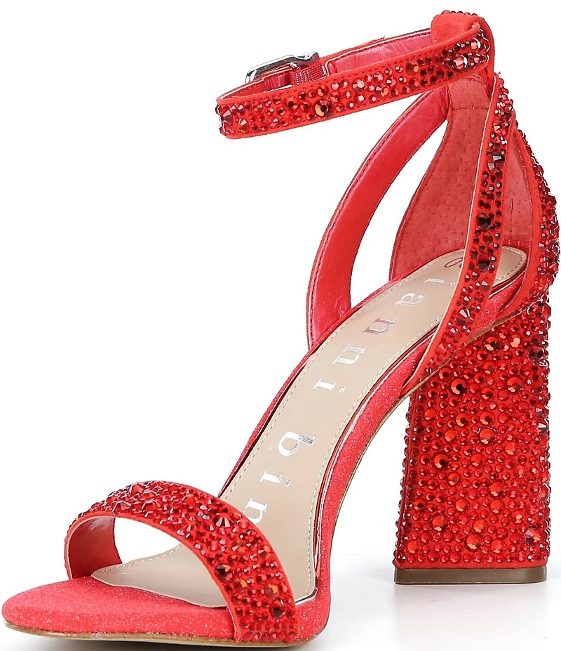 Gianni Bini Dericka Two Multi Rhinestone Ankle Strap Dress Sandals