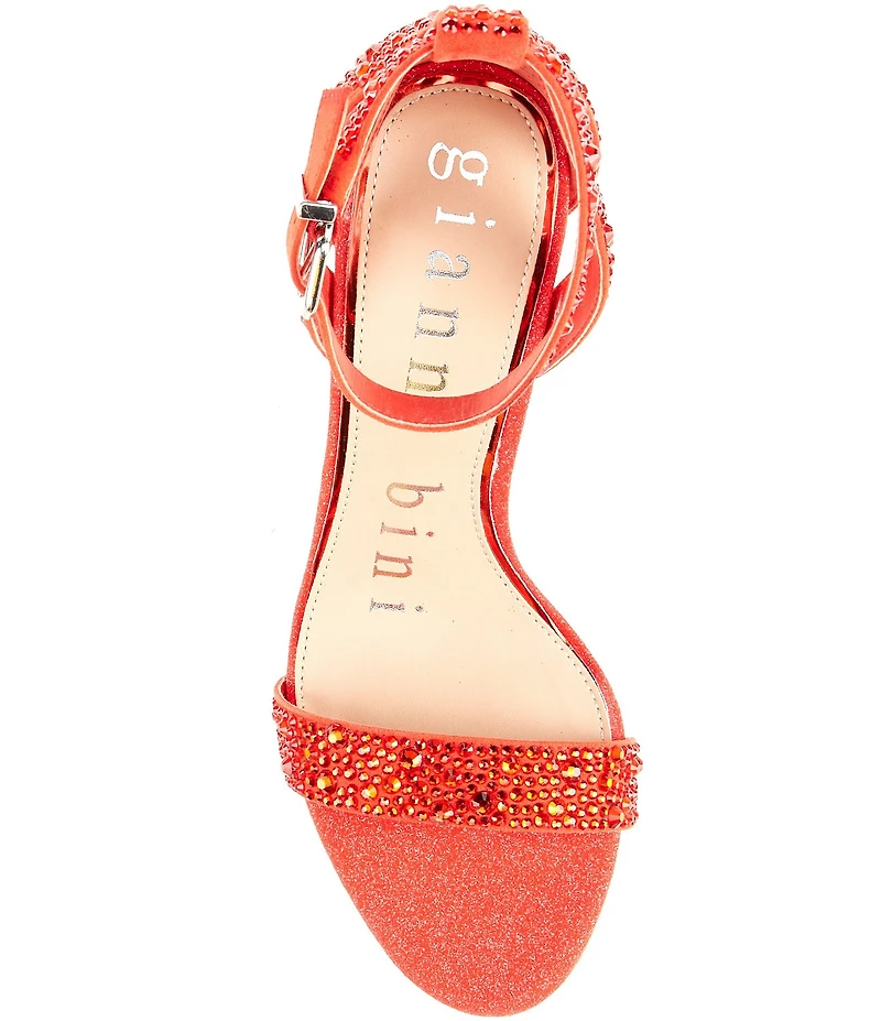 Gianni Bini Dericka Two Multi Rhinestone Ankle Strap Dress Sandals