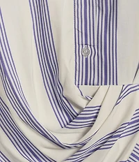 Gianni Bini Diane Striped Button Front Faux Wrap Dress