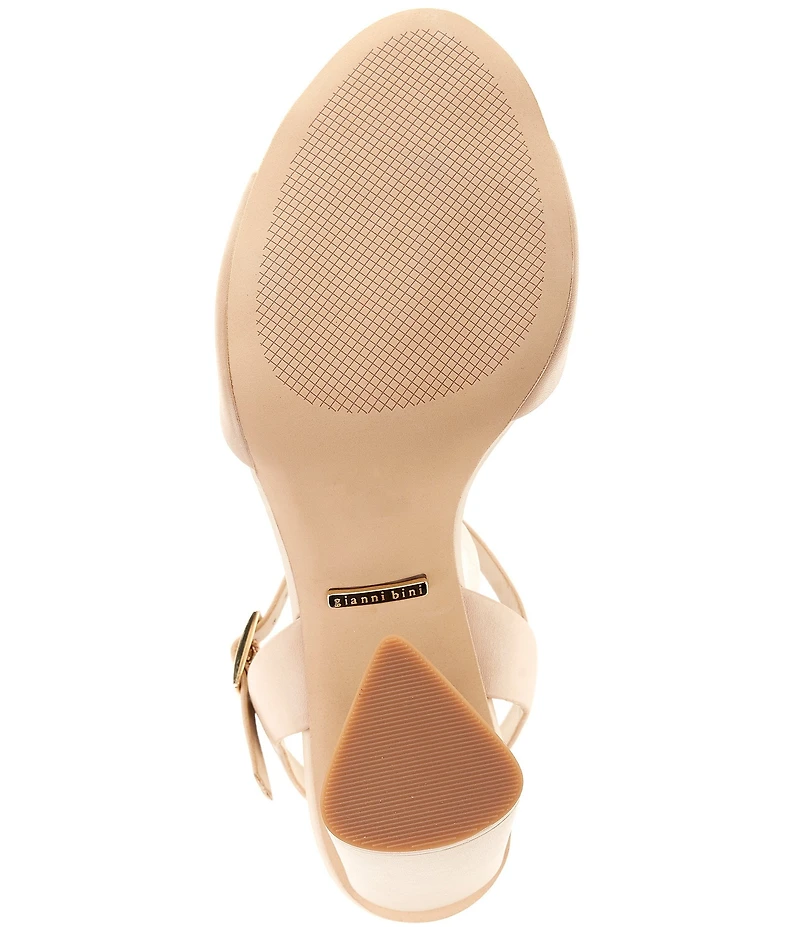 Gianni Bini Durant Leather Block Heel Dress Sandals