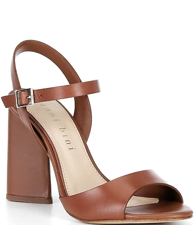 Gianni Bini Durant Leather Block Heel Dress Sandals