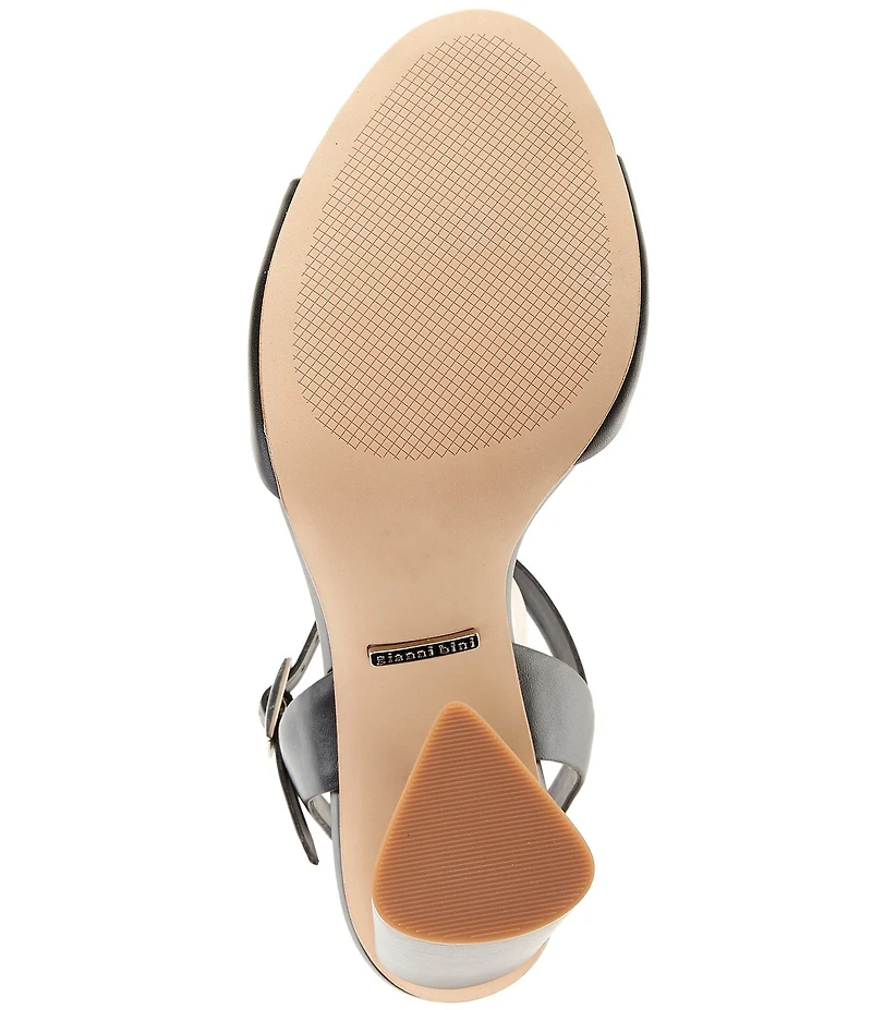 Gianni Bini Durant Leather Block Heel Dress Sandals