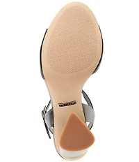 Gianni Bini Durant Leather Block Heel Dress Sandals