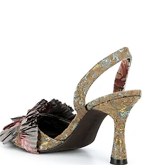 Gianni Bini Eaves Pleated Ruffle Jacquard Pointed Toe Pumps