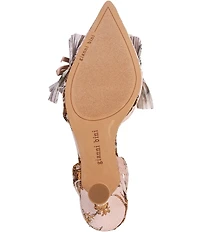 Gianni Bini Eaves Pleated Ruffle Jacquard Pointed Toe Pumps