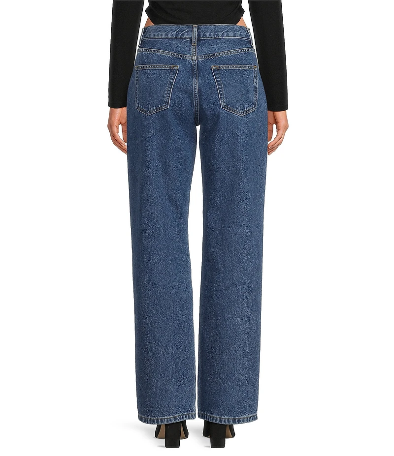 Gianni Bini Edie Suede Patch Straight Leg Denim Jeans