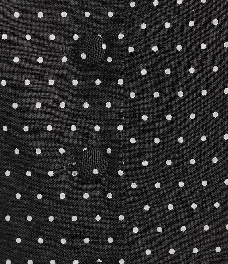 Gianni Bini Elena Polka Dot Print Square Neckline Sleeveless Coordinating Linen Vest
