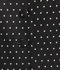 Gianni Bini Elena Polka Dot Print Square Neckline Sleeveless Coordinating Linen Vest