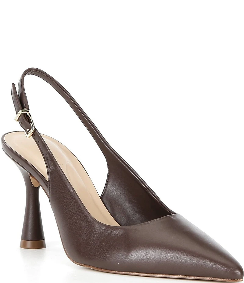 Gianni Bini Ellanor Leather Pointed Toe Slingback Pumps