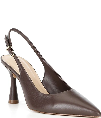 Gianni Bini Ellanor Leather Pointed Toe Slingback Pumps