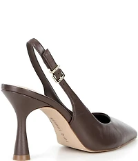 Gianni Bini Ellanor Leather Pointed Toe Slingback Pumps