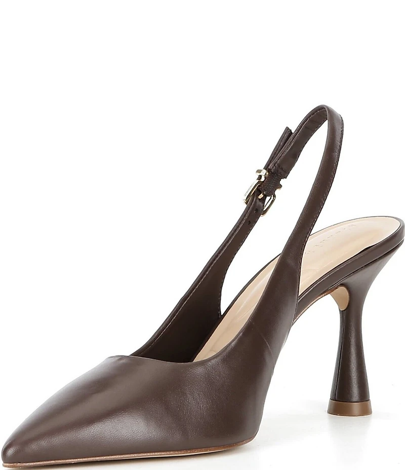 Gianni Bini Ellanor Leather Pointed Toe Slingback Pumps