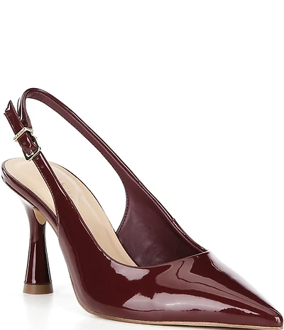 Gianni Bini Ellanor Patent Pointed Toe Slingback Pumps