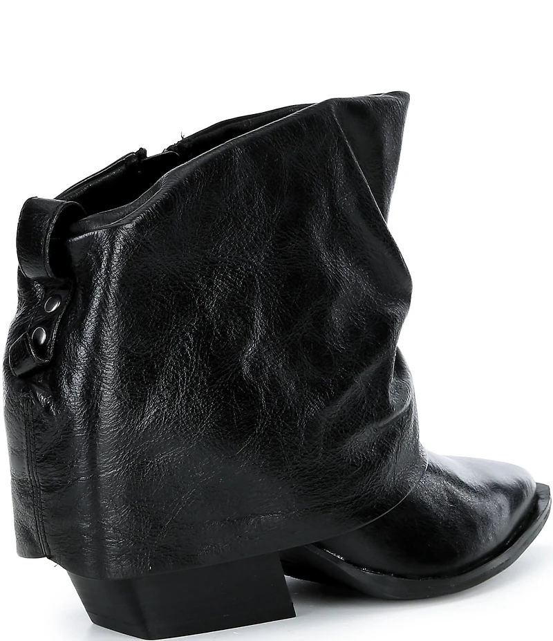 Gianni Bini Eller Leather Cuffed Block Heel Booties