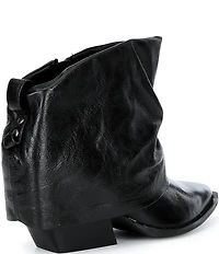 Gianni Bini Eller Leather Cuffed Block Heel Booties