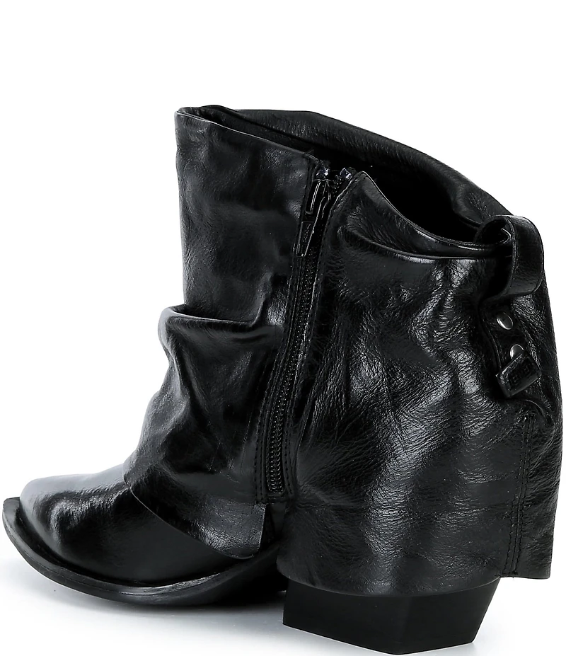Gianni Bini Eller Leather Cuffed Block Heel Booties