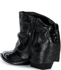 Gianni Bini Eller Leather Cuffed Block Heel Booties