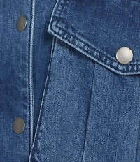 Gianni Bini Ellie Suede Collar Cropped Jean Jacket