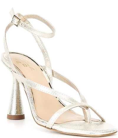 Gianni Bini Elliot Leather Thong Ankle Strap Dress Sandals