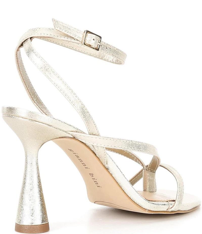 Gianni Bini Elliot Leather Thong Ankle Strap Dress Sandals
