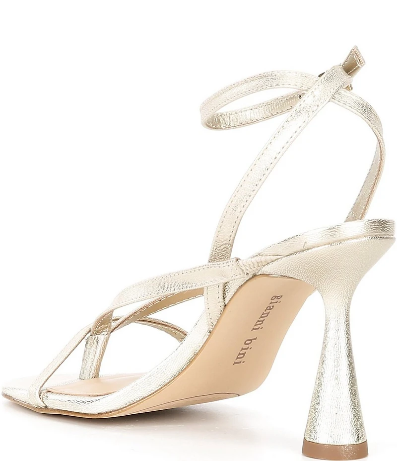 Gianni Bini Elliot Leather Thong Ankle Strap Dress Sandals