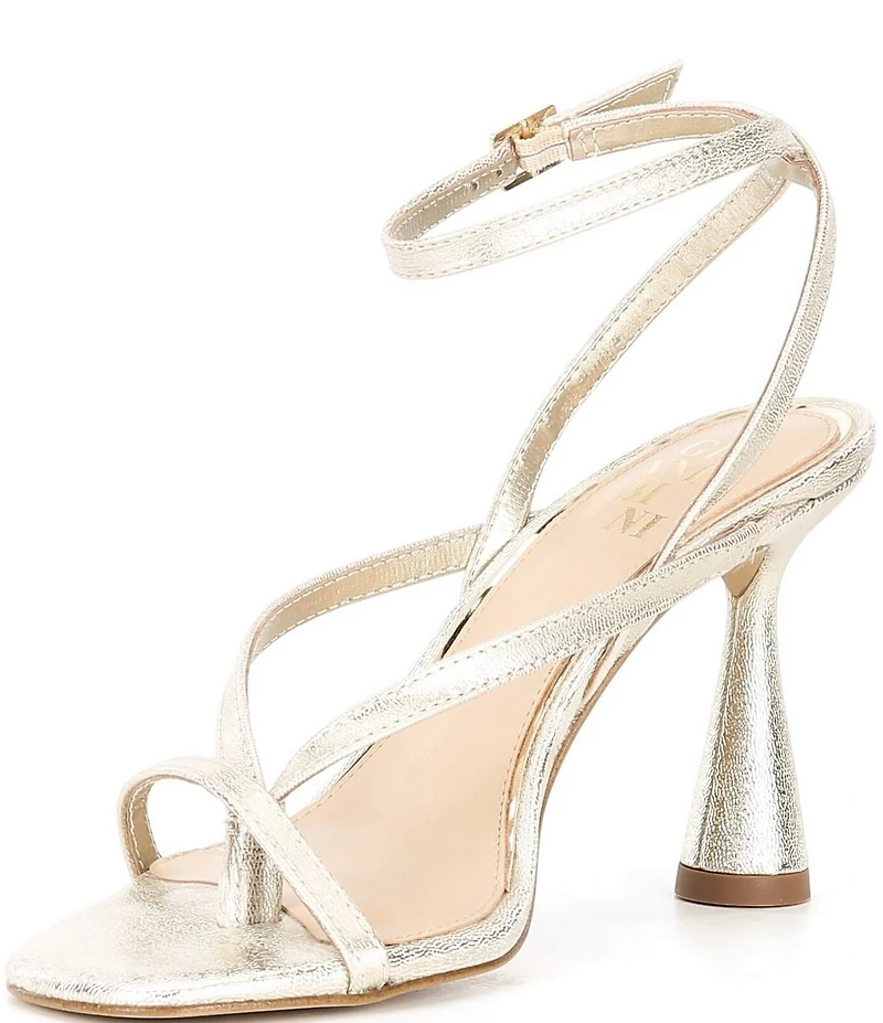 Gianni Bini Elliot Leather Thong Ankle Strap Dress Sandals