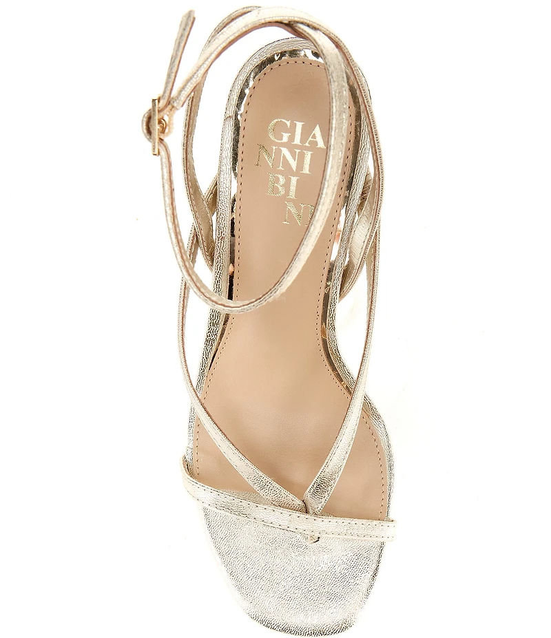 Gianni Bini Elliot Leather Thong Ankle Strap Dress Sandals