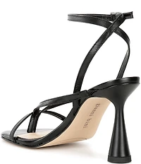 Gianni Bini Elliot Leather Thong Ankle Strap Dress Sandals