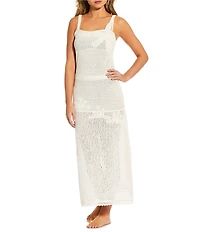 Gianni Bini Embroidered Crochet Maxi Dress Cover-Up