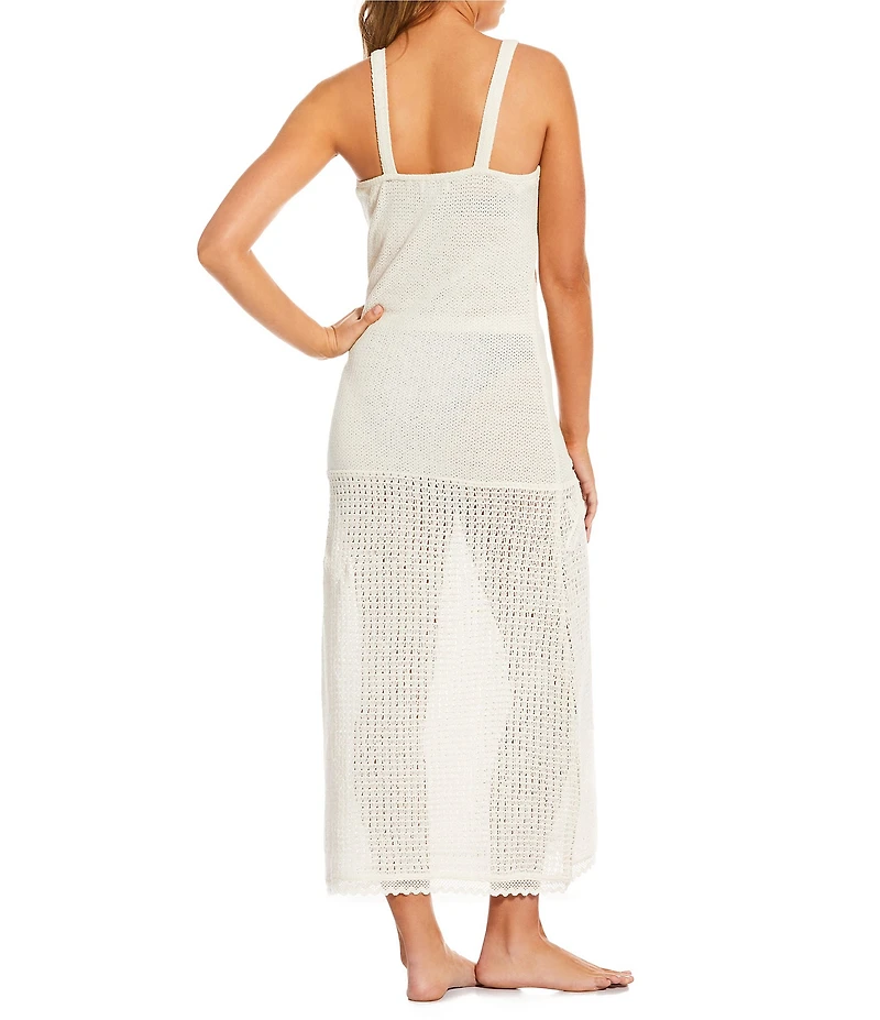 Gianni Bini Embroidered Crochet Maxi Dress Cover-Up
