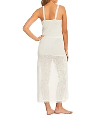 Gianni Bini Embroidered Crochet Maxi Dress Cover-Up