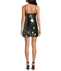 Gianni Bini Emory Sleeveless Square Neck Pailette Mini Shift Dress