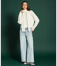 Gianni Bini Everyday Long Sleeve Crew Neck Sweater Scarf Set