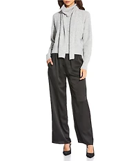 Gianni Bini Everyday Long Sleeve Crew Neck Sweater Scarf Set