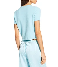 Gianni Bini Everyday Short Sleeve Crew Neck Cardigan