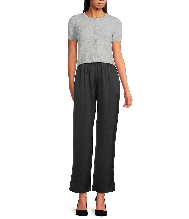 Gianni Bini Everyday Short Sleeve Crew Neck Cardigan